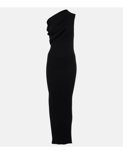 Rick Owens One-shoulder Jersey Maxi Dress - Black