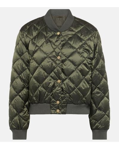Max Mara Bsoft Quilted Bomber Jacket - Green