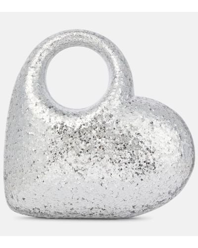 Aquazzura Heart Embellished Clutch - Metallic