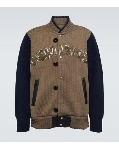 Sacai X Eric Haze - Giacca varsity Code - Verde