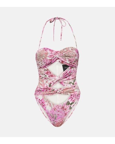 Giambattista Valli Saint-remy Cutout Floral Swimsuit - Pink