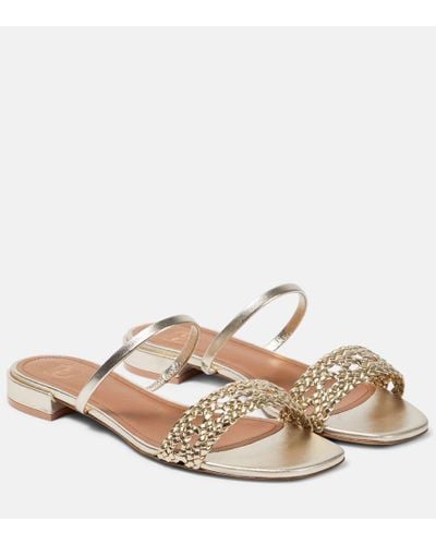 Malone Souliers Frida Metallic Leather Sandals - Natural