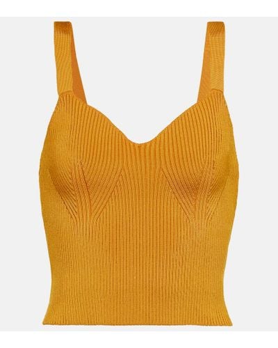 Vince Ribbed-knit Crop Top - Orange