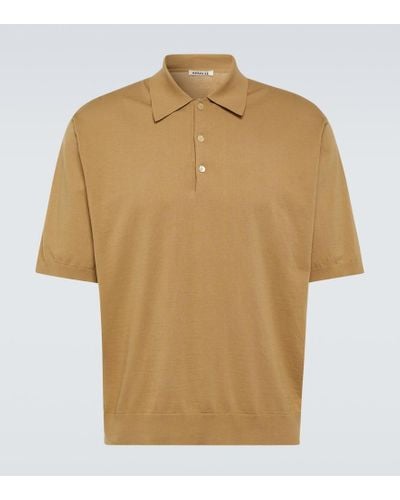 AURALEE Cotton Polo Shirt - Natural