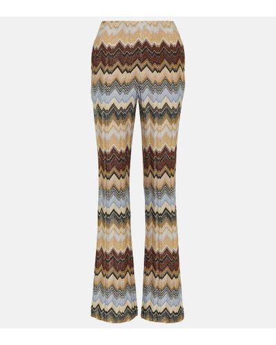 Missoni Zig Zag Metallic Knit Straight Pants - Multicolor