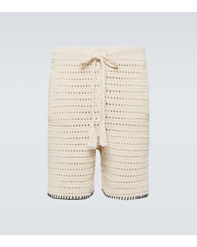 Alanui Shorts Rete in crochet di misto cotone - Neutro