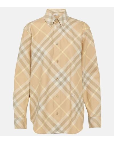 Burberry Camisa de algodon con Check - Neutro