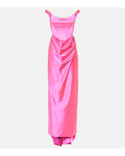 Vivienne Westwood Robe longue Camille en satin - Rose