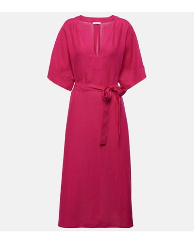 Eres Bibi Linen Midi Dress - Pink