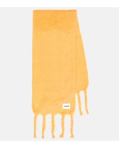 Jil Sander Mohair And Wool-blend Scarf - Yellow