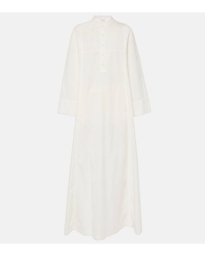 Dries Van Noten Robe longue en coton - Blanc