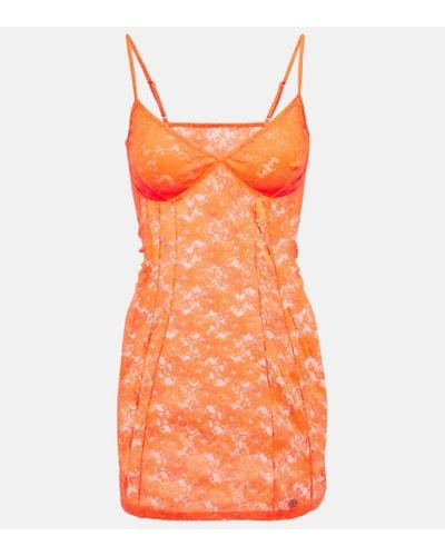 Balenciaga Bb Lace Minidress - Orange