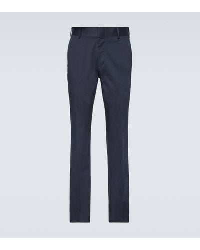 Brioni Pienza Cotton Straight Trousers - Blue