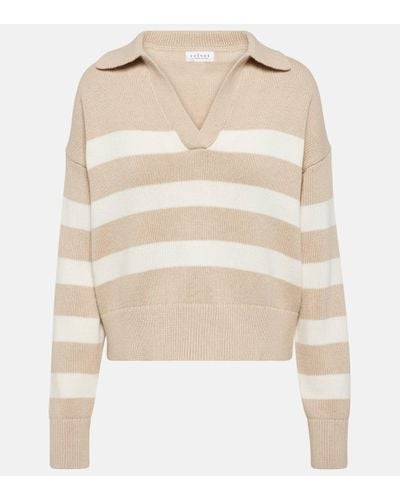 Velvet Lucie Cotton And Cashmere Polo Jumper - Natural