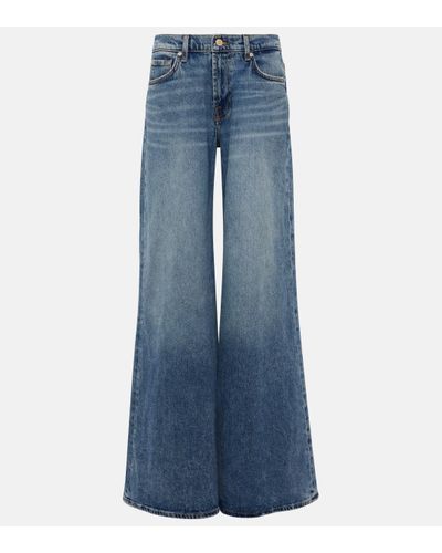 7 For All Mankind Willow Mid-rise Wide-leg Jeans - Blue