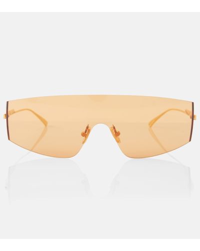 Bottega Veneta Futuristic Shield Sunglasses - Natural