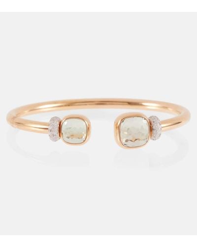 Pomellato Nudo 18kt Rose Gold Bangle With Prasiolites And Diamonds - Natural