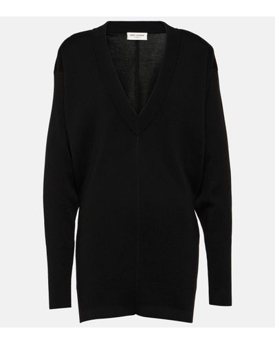 Saint Laurent Wool Jumper Dress - Black