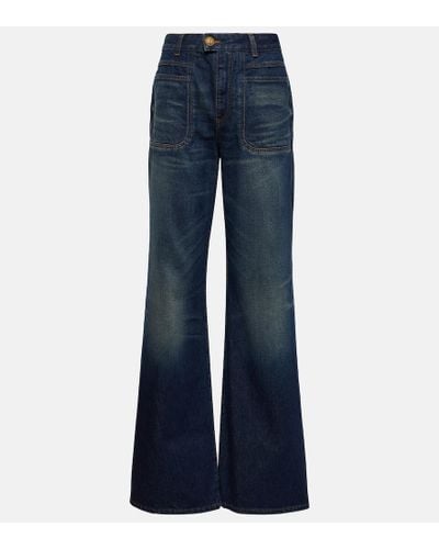 Balmain High-Rise Flared Jeans - Blau