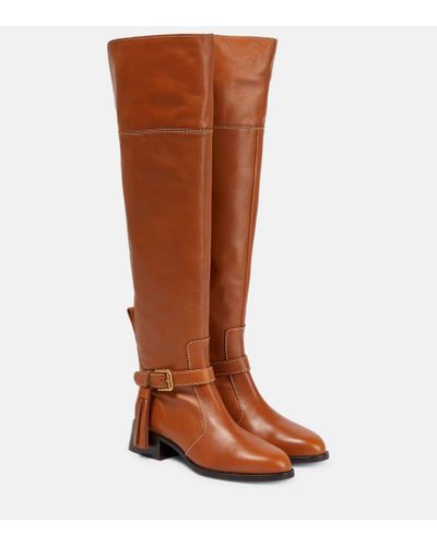 See By Chloé See By Chloe Lory Leather Over-the-knee Boots - Brown