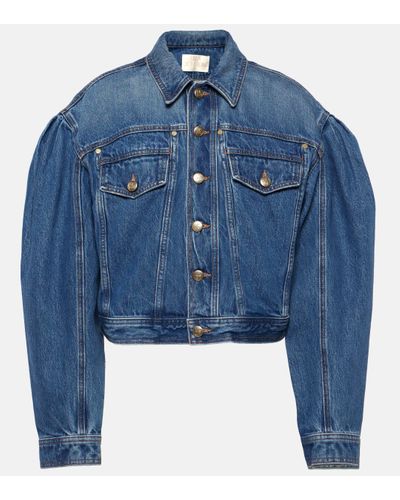 Ulla Johnson Cosette Cropped Denim Jacket - Blue