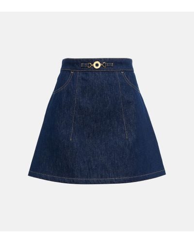 Patou Minifalda en denim de tiro alto - Azul