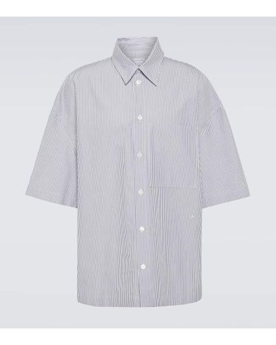Bottega Veneta Camisa de algodon a rayas con bordado - Blanco