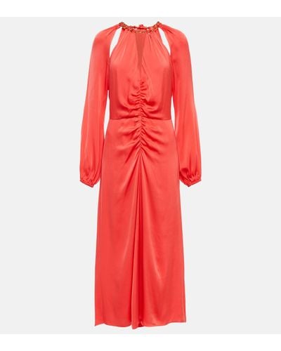 Veronica Beard Fayla Chain Cutout Midi Dress - Red