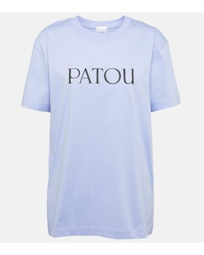 Patou Logo Cotton Jersey T-shirt - Blue