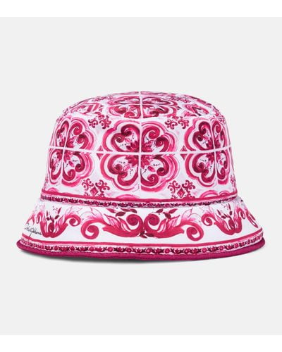 Dolce & Gabbana Majolica Printed Bucket Hat - Pink