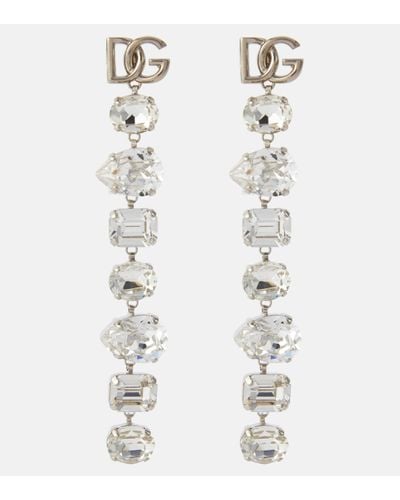 Dolce & Gabbana Boucles d'oreilles DG a cristaux - Blanc