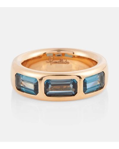 Pomellato Iconica Ring aus 18kt Rosegold mit London Blue Topasen - Blau