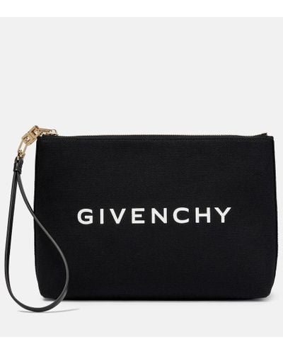 Givenchy Bedruckte Clutch aus Canvas - Schwarz