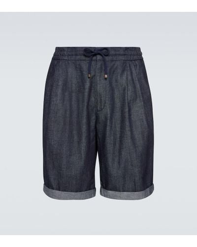 Brunello Cucinelli Bermuda-Shorts aus Denim - Blau