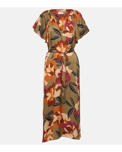 Velvet Francie Printed Satin Midi Dress - Multicolor