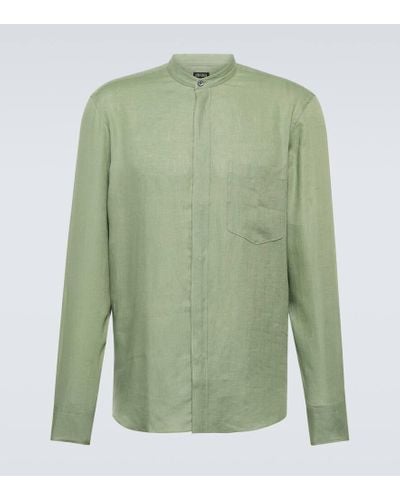 Zegna Camisa de lino - Verde