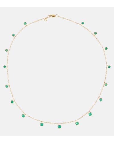 Octavia Elizabeth 18kt Gold Necklace With Emeralds - White