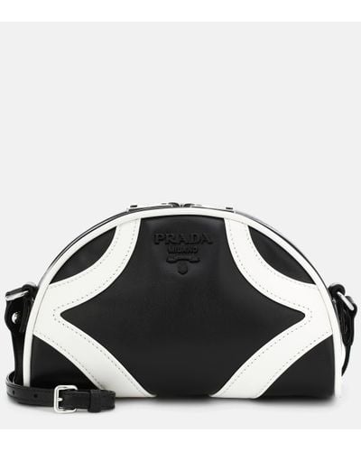 Prada Bowling Leather Shoulder Bag - Black