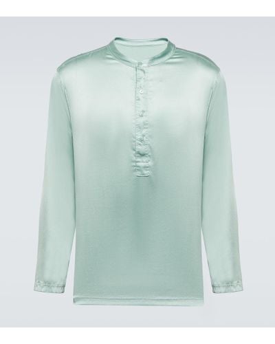 Tom Ford Silk-blend Pajama Shirt - Green
