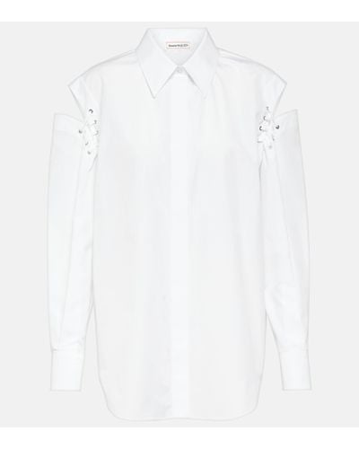 Alexander McQueen Chemise en coton - Blanc