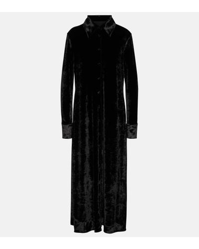 Jil Sander Robe chemise en velours - Noir