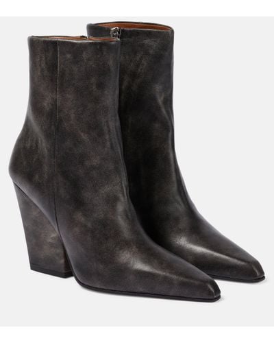 Paris Texas Jane Leather Ankle Boots - Black