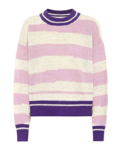 Isabel Marant Glowy Striped Alpaca-blend Sweater - Purple