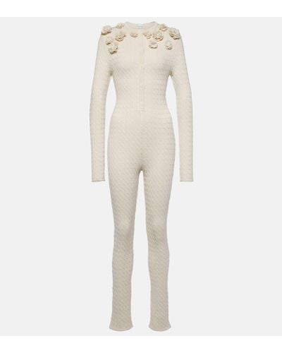 Magda Butrym Cable-knit Silk Jumpsuit - Natural