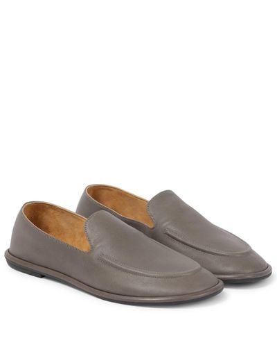The Row Canal Leather Loafers - Grey