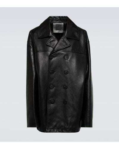 Givenchy Abrigo marinero de piel - Negro