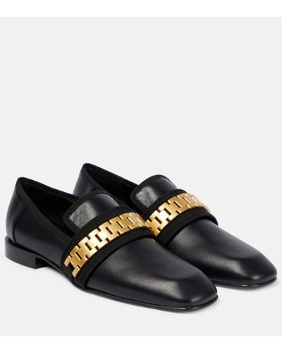 Victoria Beckham Chain-detail Leather Loafers - Black