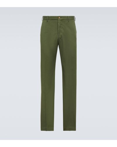 Incotex Cotton-blend Straight Trousers - Green