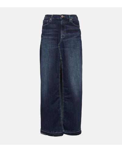 AG Jeans Jupe longue en jean - Bleu
