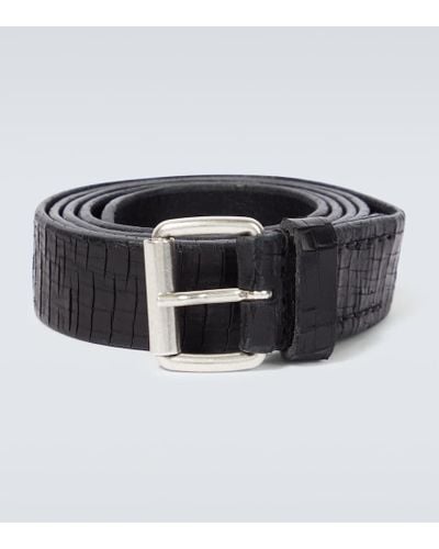 Our Legacy Distressed Leather Belt - Black